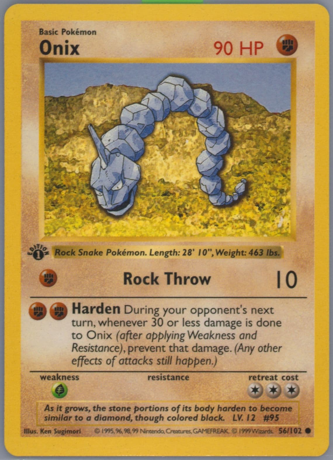 Onix 1st Edition (56) 1999 Pokemon Game