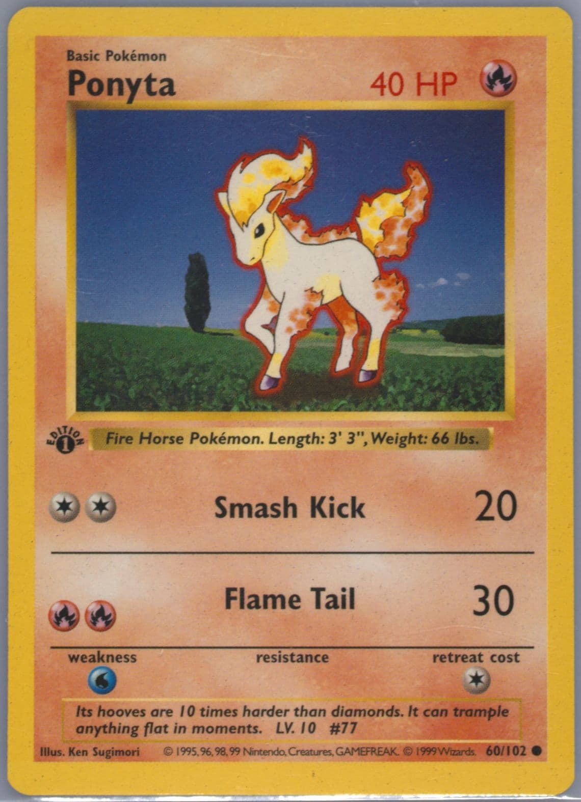 Ponyta 1st Edition (60) 1999 Pokemon Game