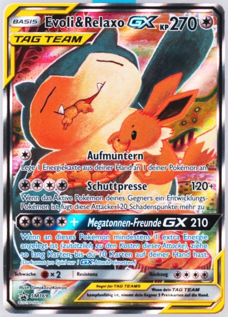 Full Art/Evoli & Relaxo GX Tag Team Tins-German (SM169) 2019 Pokemon SM Black Star Promo