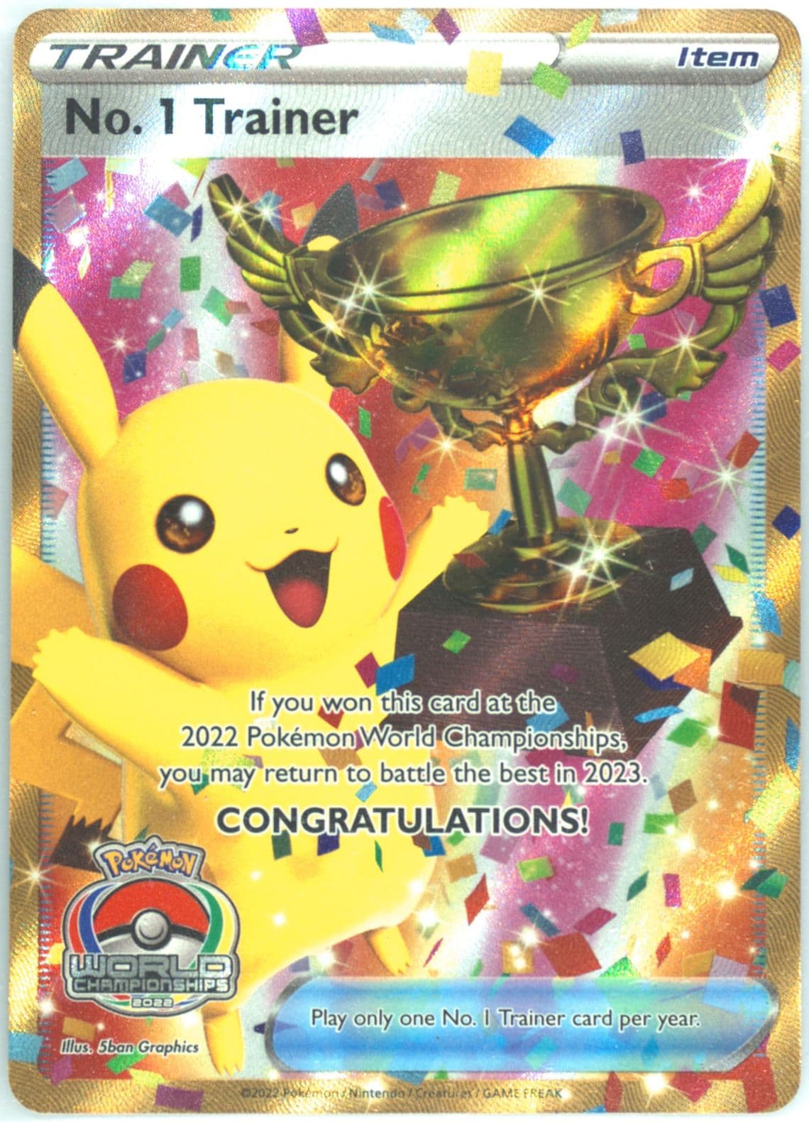 No. 1 Trainer 2022 Pokemon World Championships Promo