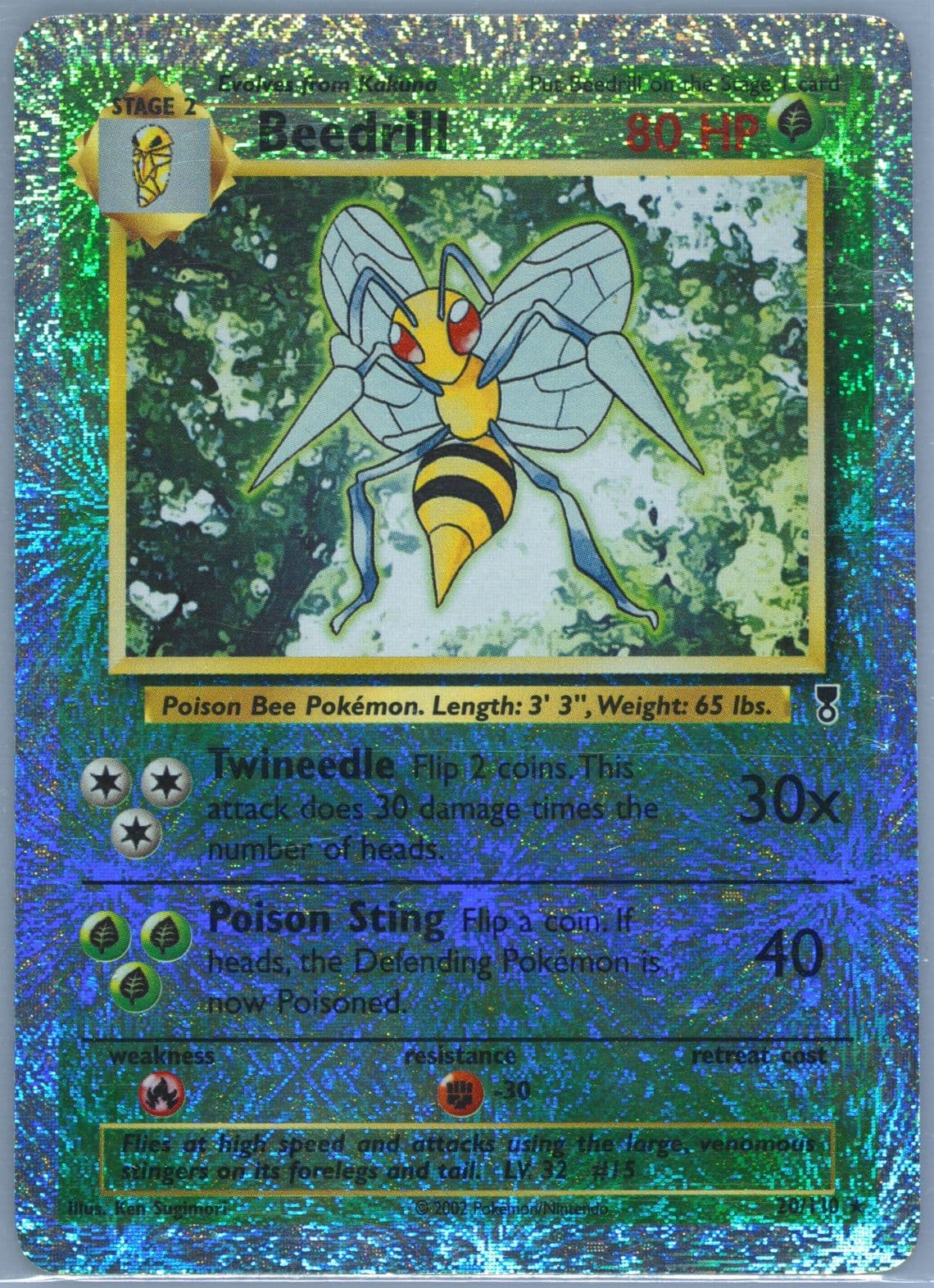 Beedrill-Reverse Foil (20) 2002 Pokemon Legendary Collection
