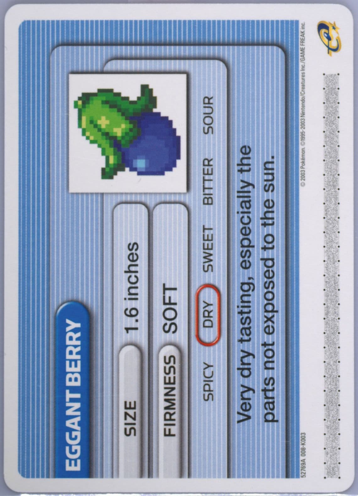 Eggant Berry Hidden Ruins (K003) 2003 Pokemon Battle-E Series 1