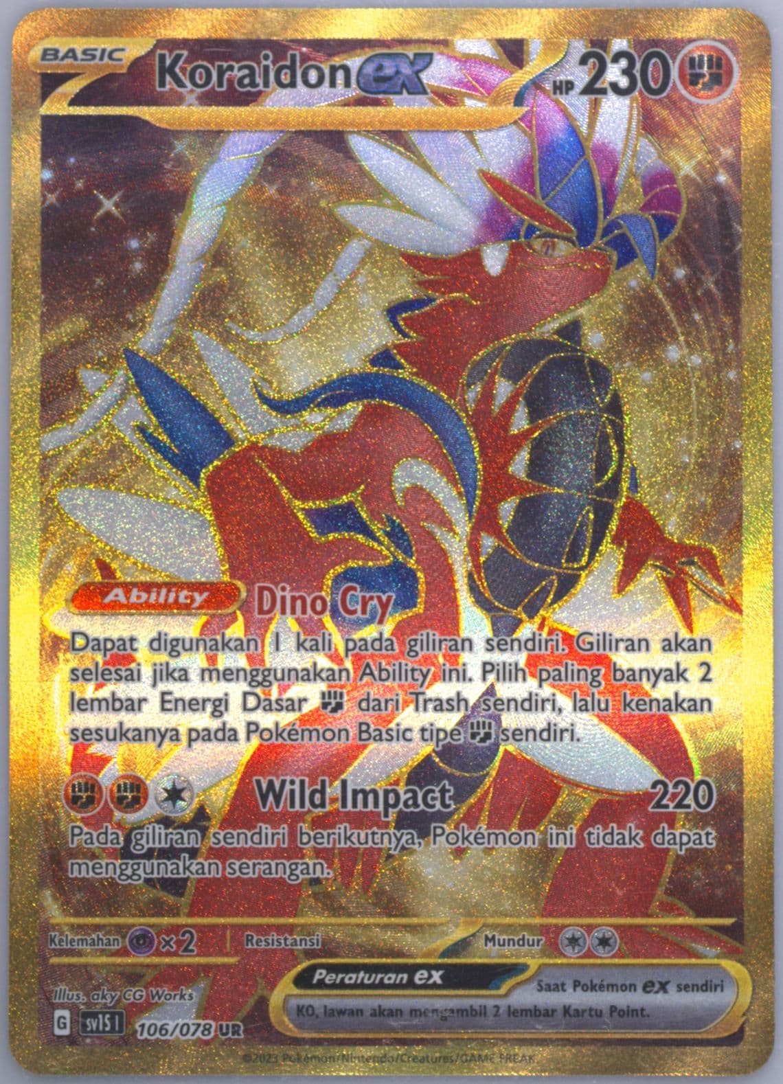 Koraidon EX Ultra Rare (106) 2023 Pokemon Indonesian Sv1s I-Scarlet EX