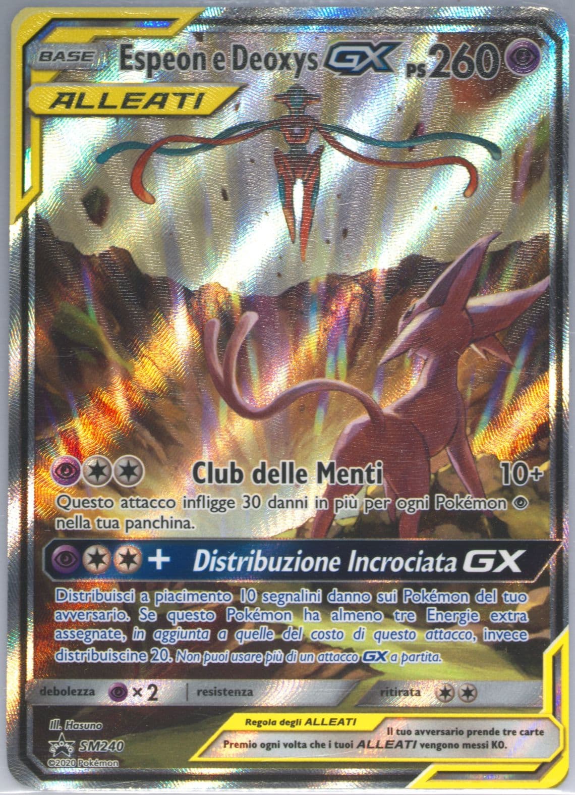 Espeon E Deoxys GX Tag Team Powers Collection-Italian (SM240) 2020 Pokemon SM Black Star Promo