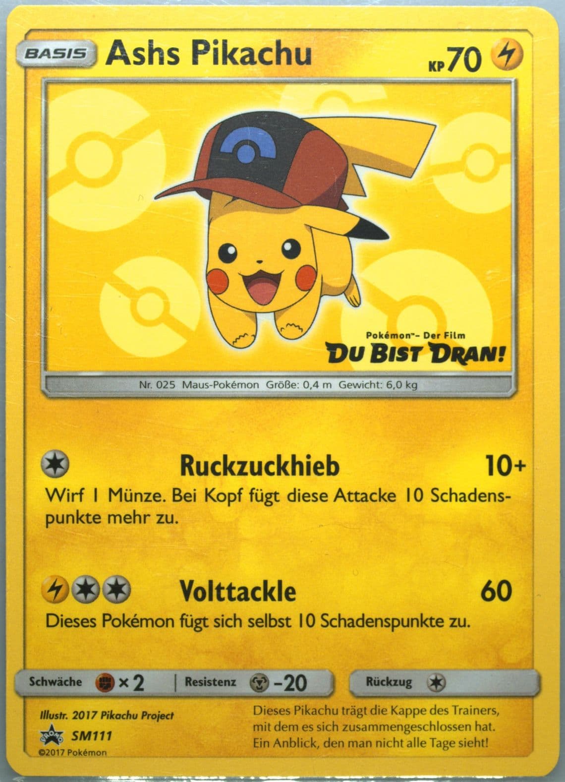 Ashs Pikachu I Choose You!-German (SM111) 2017 Pokemon SM Black Star Promo