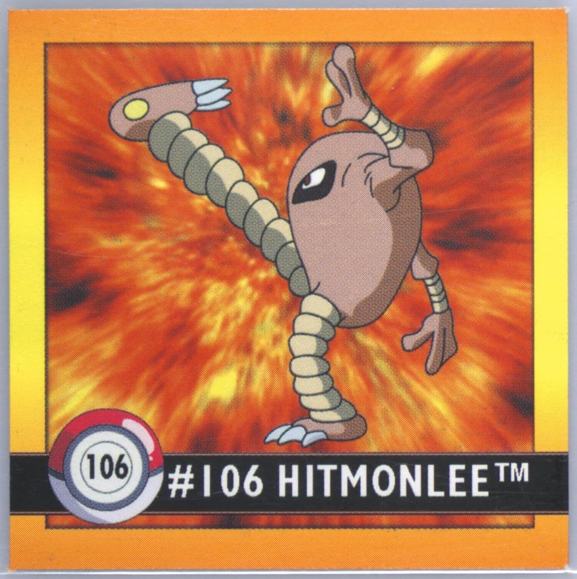Hitmonlee (106) 1999 Pokemon Stickers Series 1