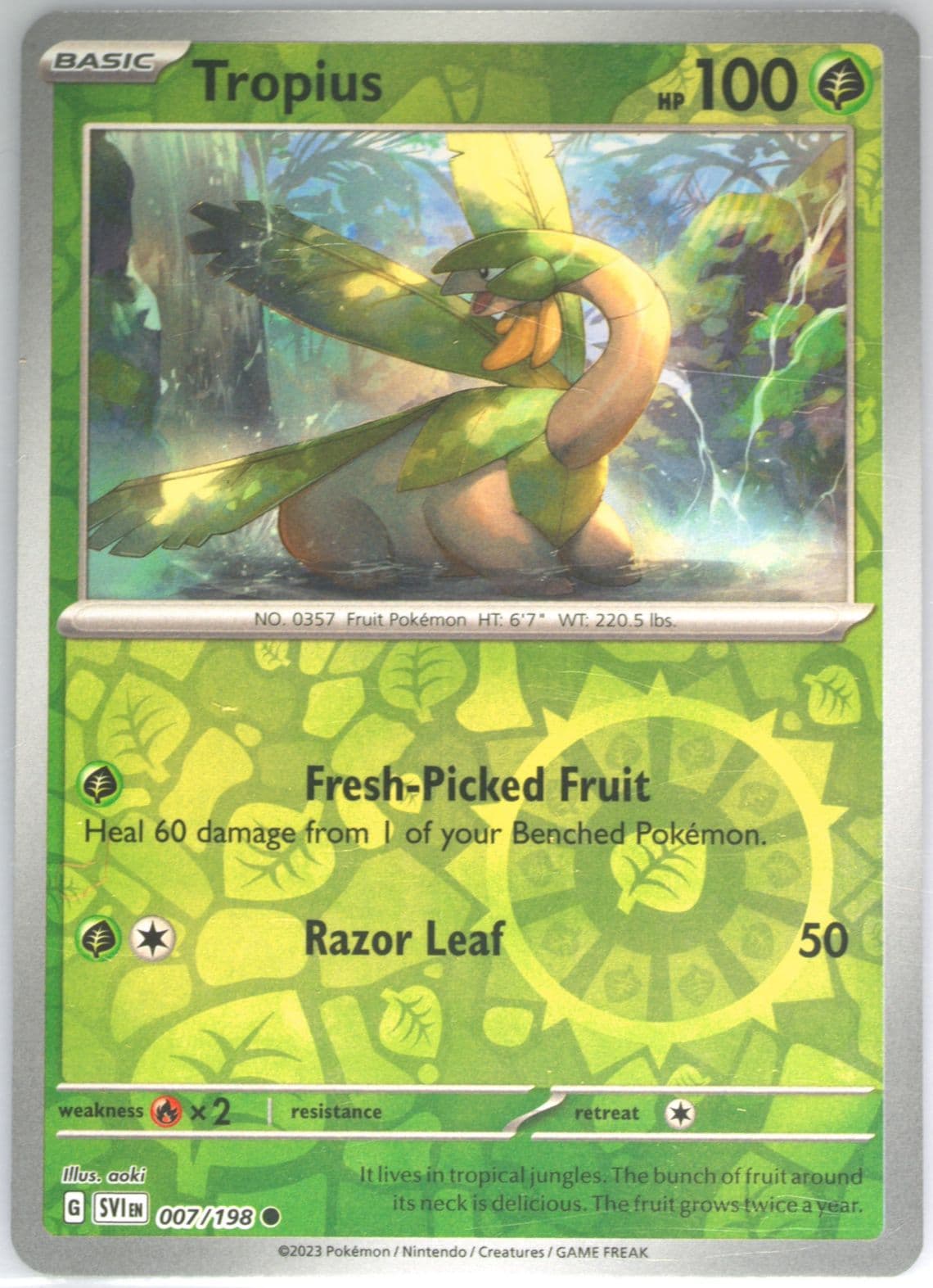 Tropius Reverse Holo (007) 2023 Pokemon Svi EN-Scarlet & Violet