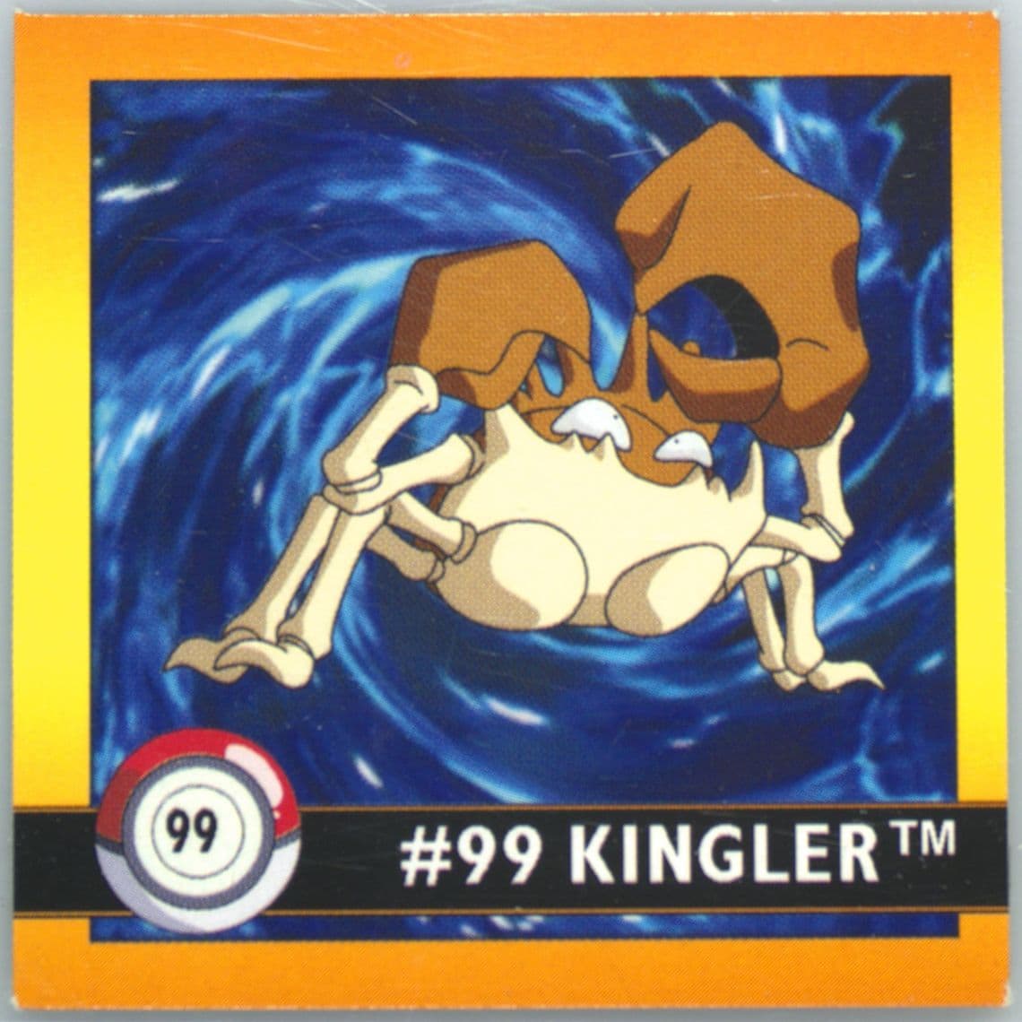 Kingler (99) 1999 Pokemon Stickers Series 1