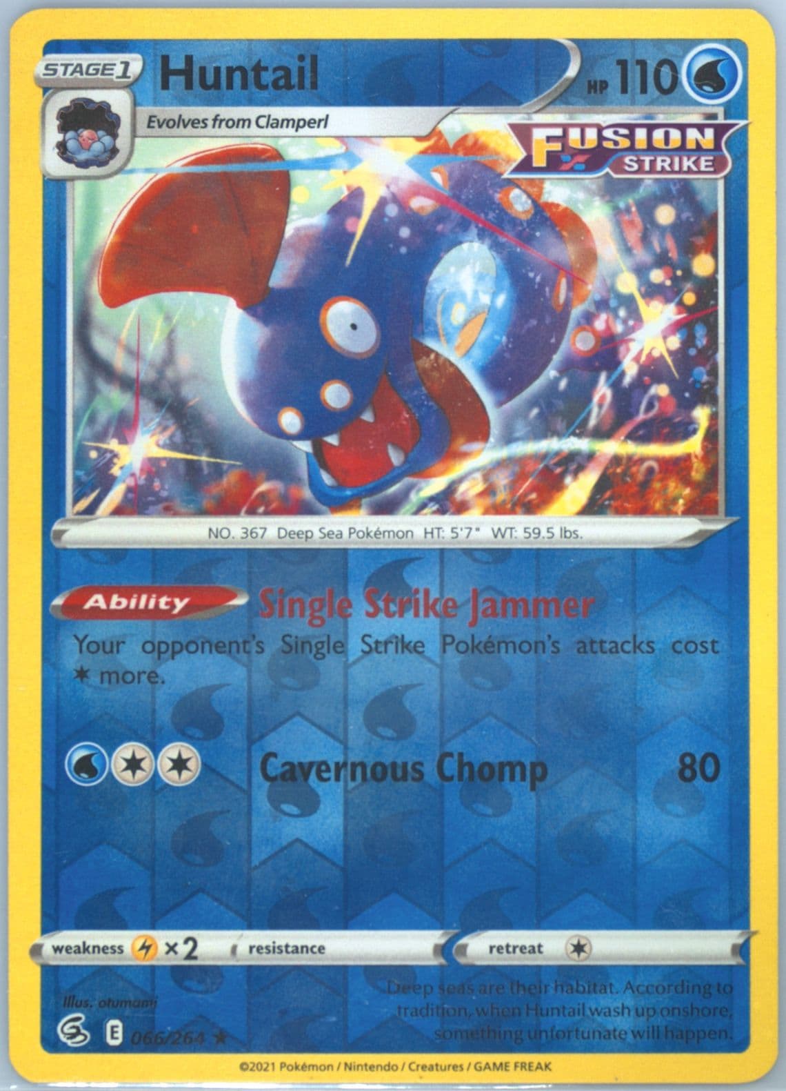 Huntail-Reverse Foil (066) 2021 Pokemon Sword & Shield Fusion Strike