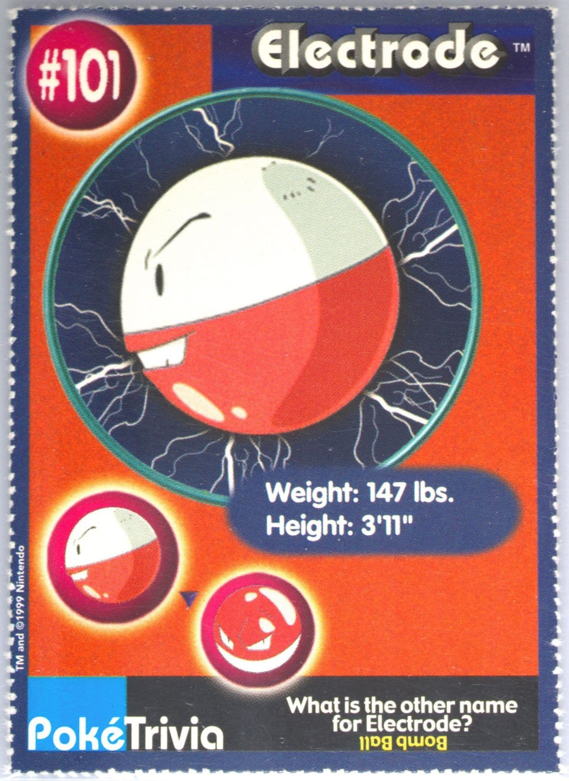 Electrode Perforated (101) 1999 Pokemon Burger King