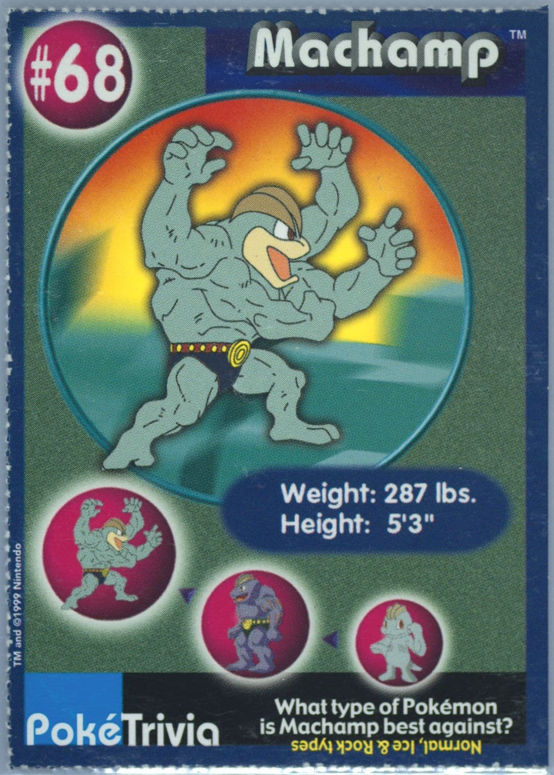 Machamp Perforated (68) 1999 Pokemon Burger King