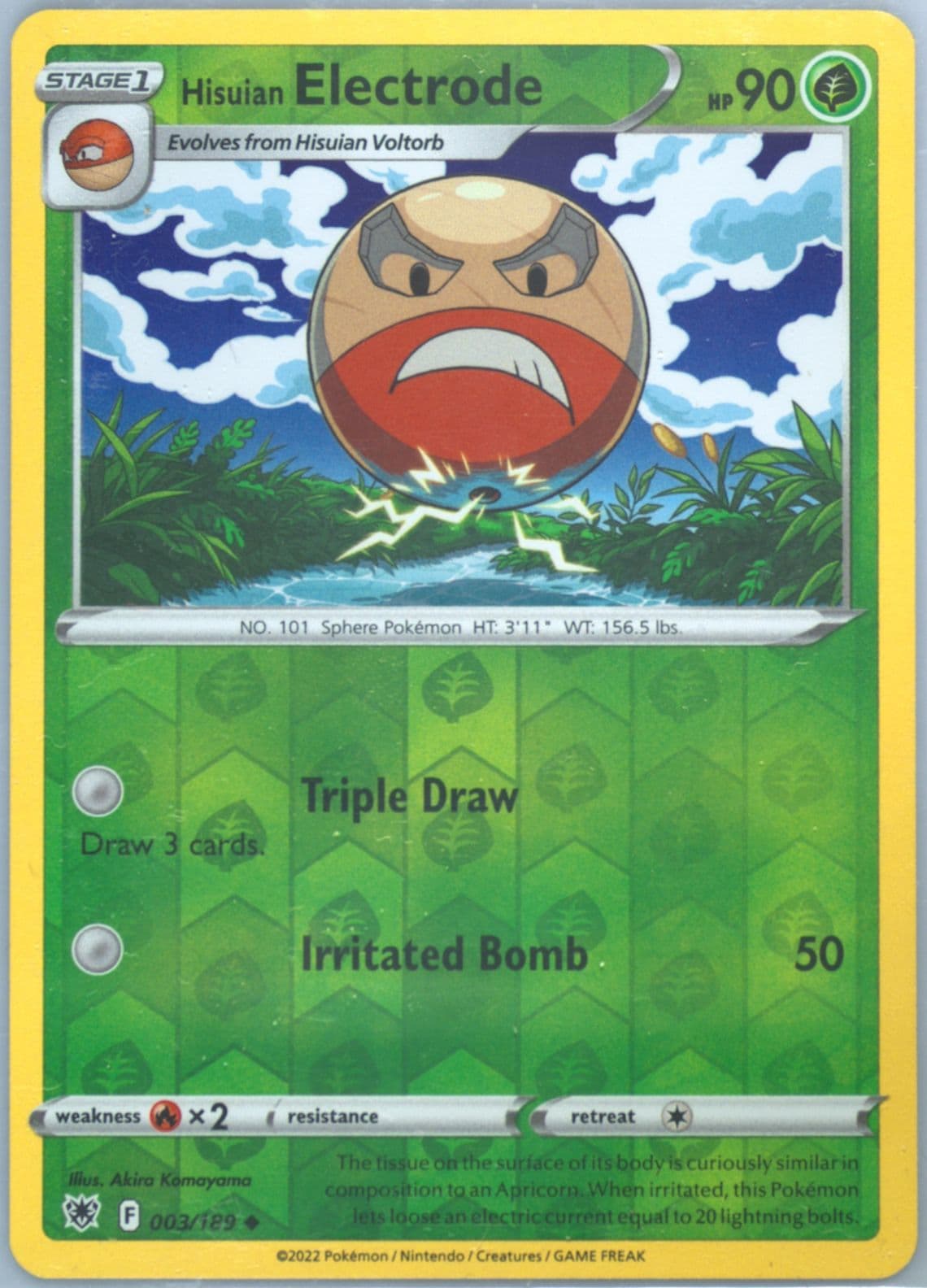 Hisuian Electrode-Reverse Foil (003) 2022 Pokemon Sword & Shield Astral Radiance