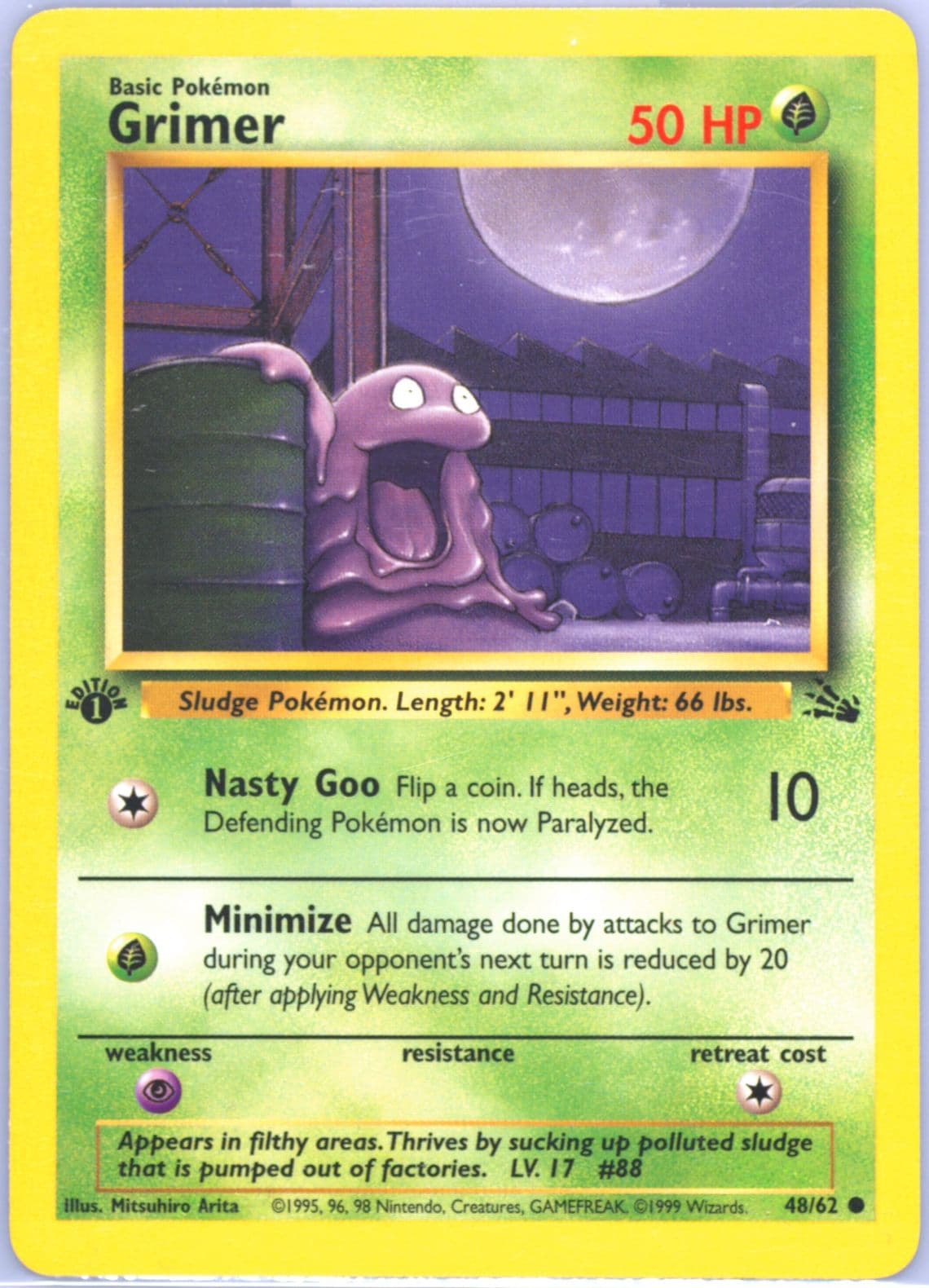 Grimer 1st Edition (48) 1999 Pokemon Fossil