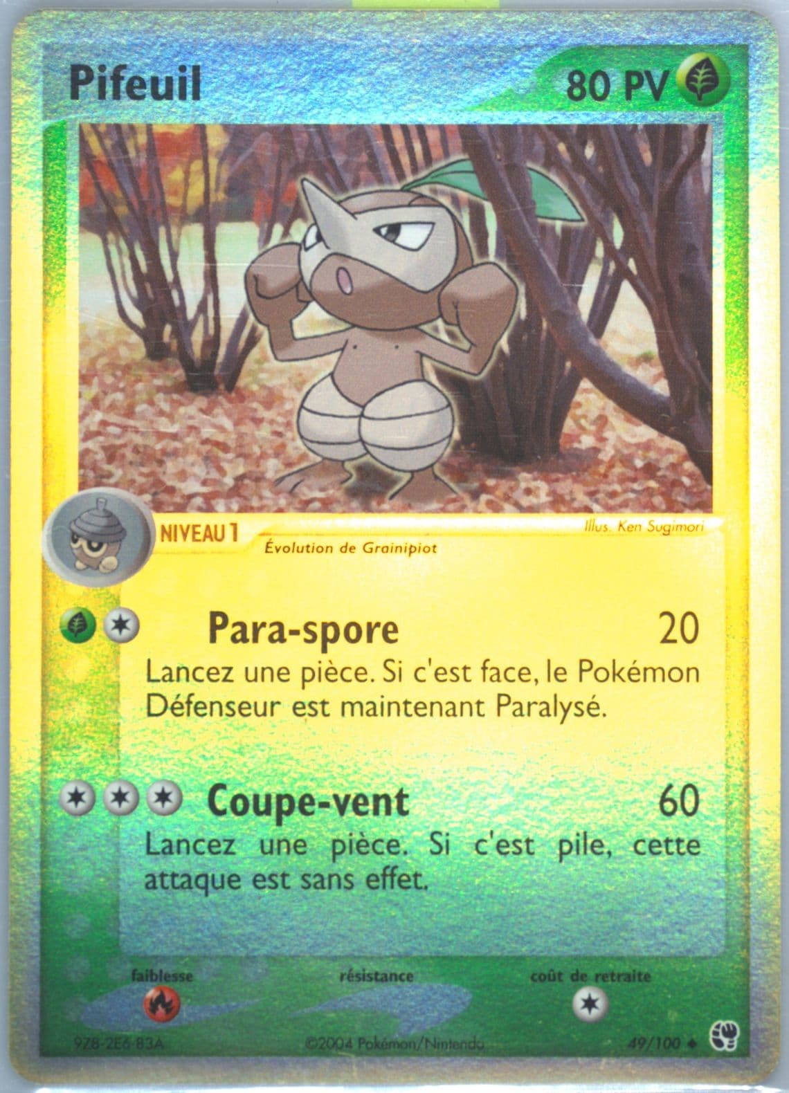 Pifeuil-Reverse Foil (49) 2004 Pokemon French EX Sandstorm