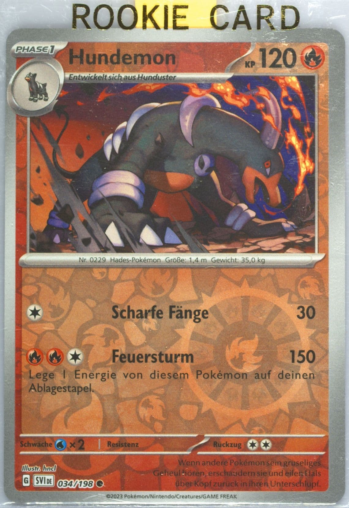 Houndoom Reverse Holo (034) 2023 Pokemon German Svi de-Scarlet & Violet