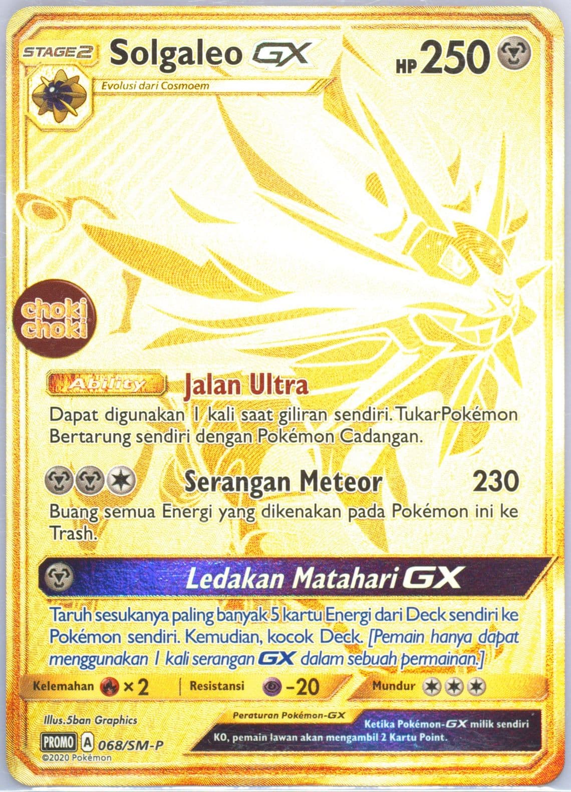 Full Art/Solgaleo GX Choki Choki Chococashew Surprise Pokemon (068) 2020 Pokemon Indonesian SM Promo