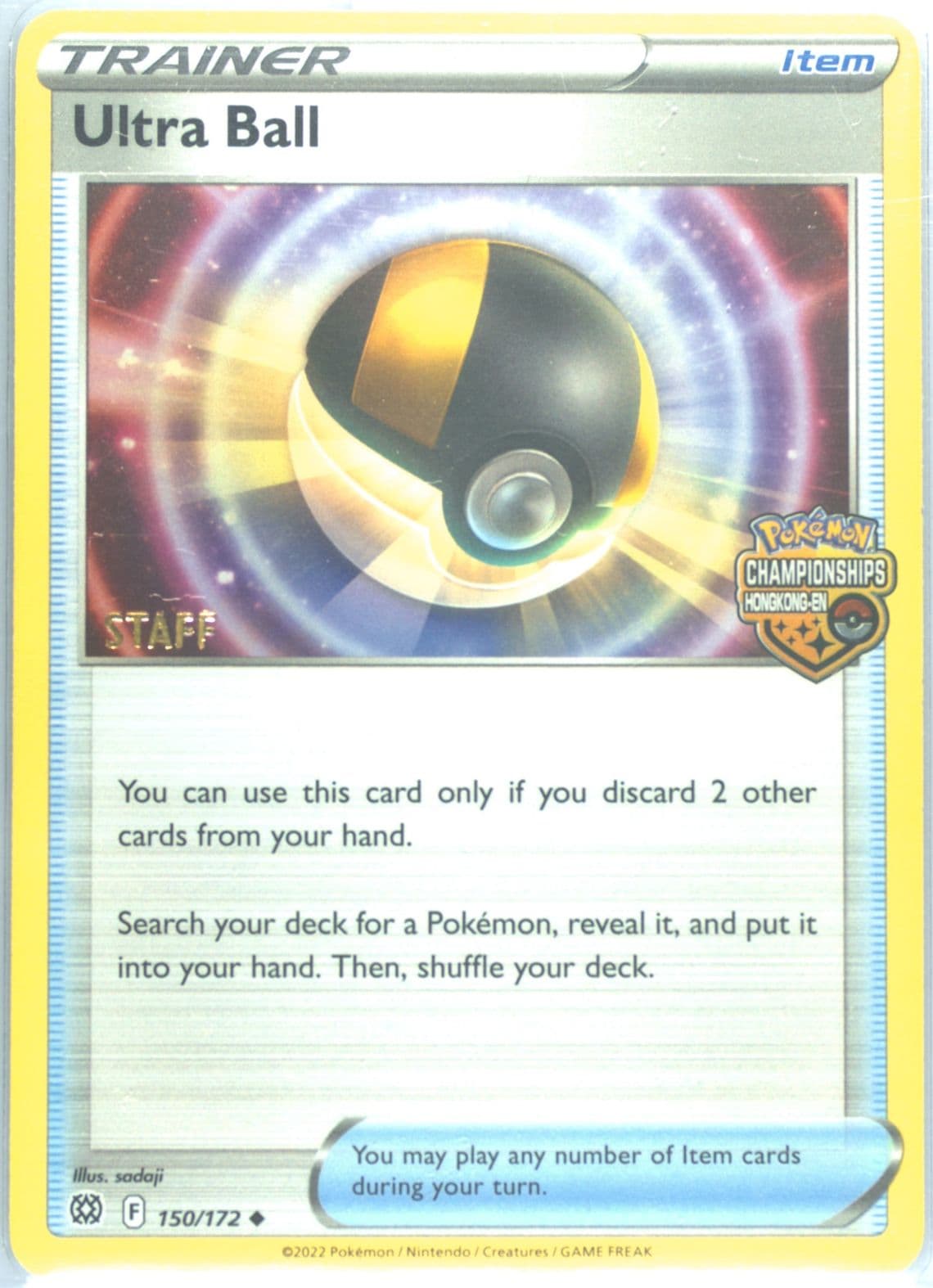 Ultra Ball-Holo Pokemon Championship 2022-2023 Hong Kong TCG-EN-Staff (150) 2022 Pokemon Sword & Shield Brilliant Stars