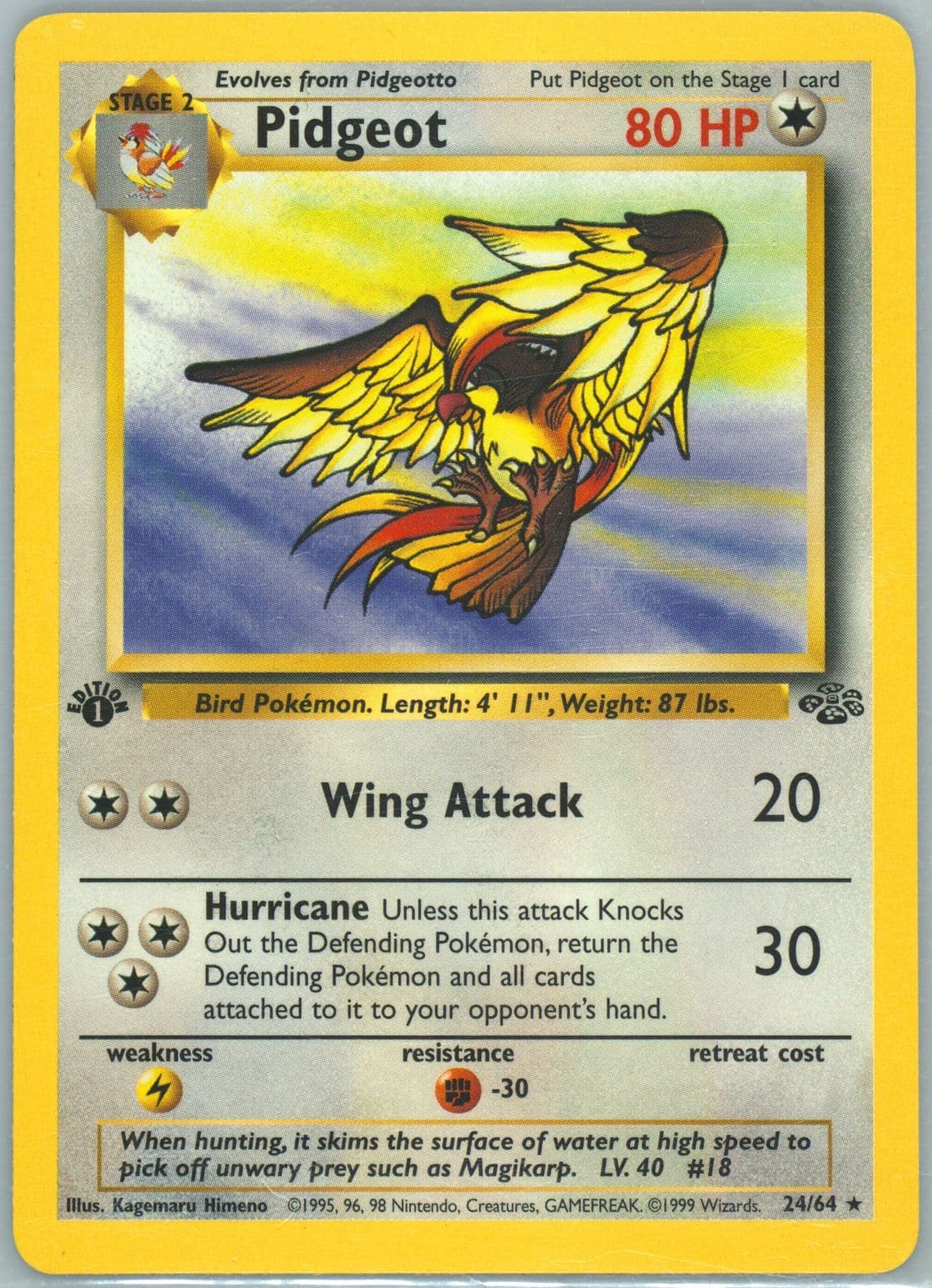 Pidgeot 1st Edition (24) 1999 Pokemon Jungle
