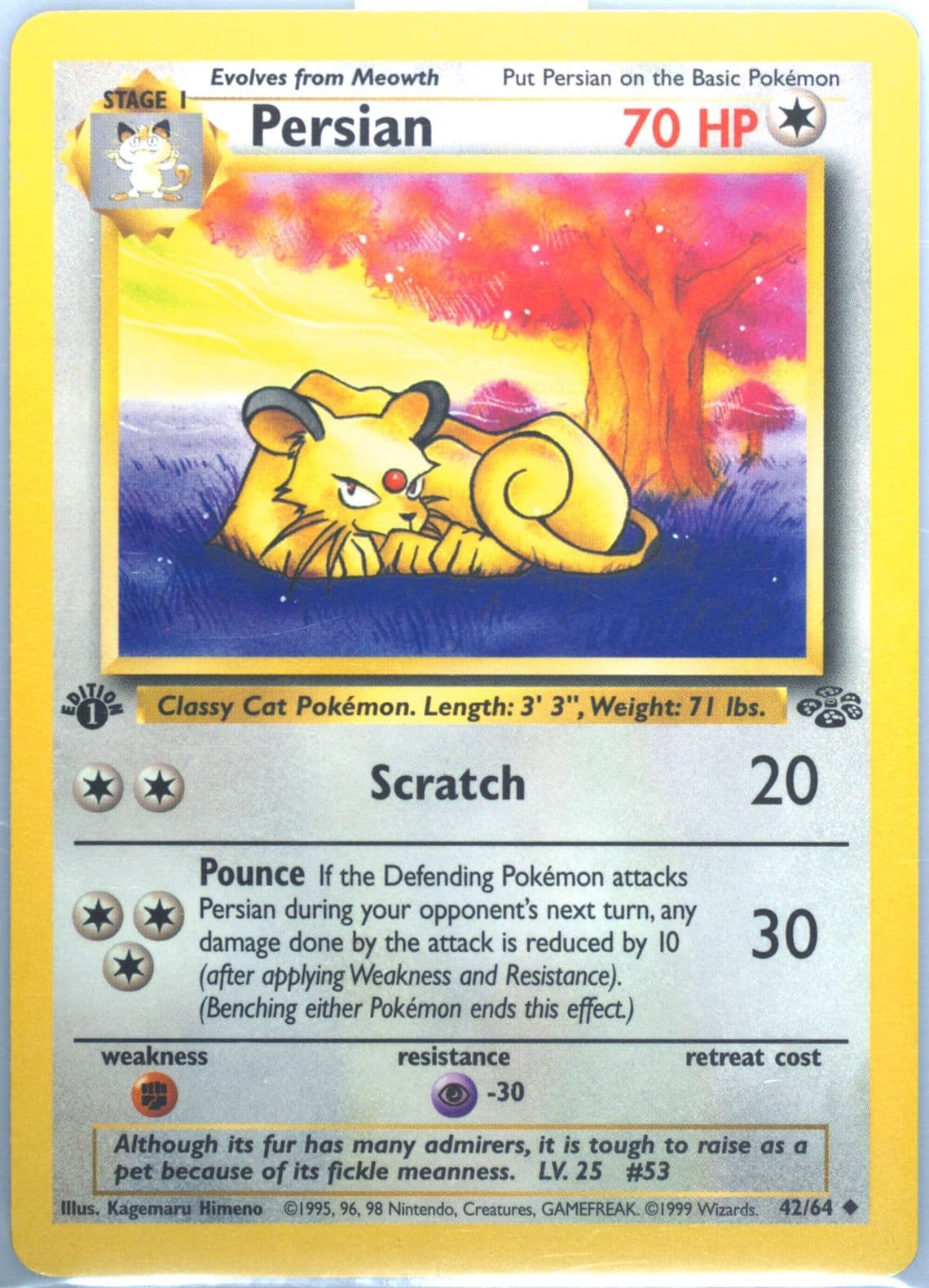 Persian 1st Edition (42) 1999 Pokemon Jungle