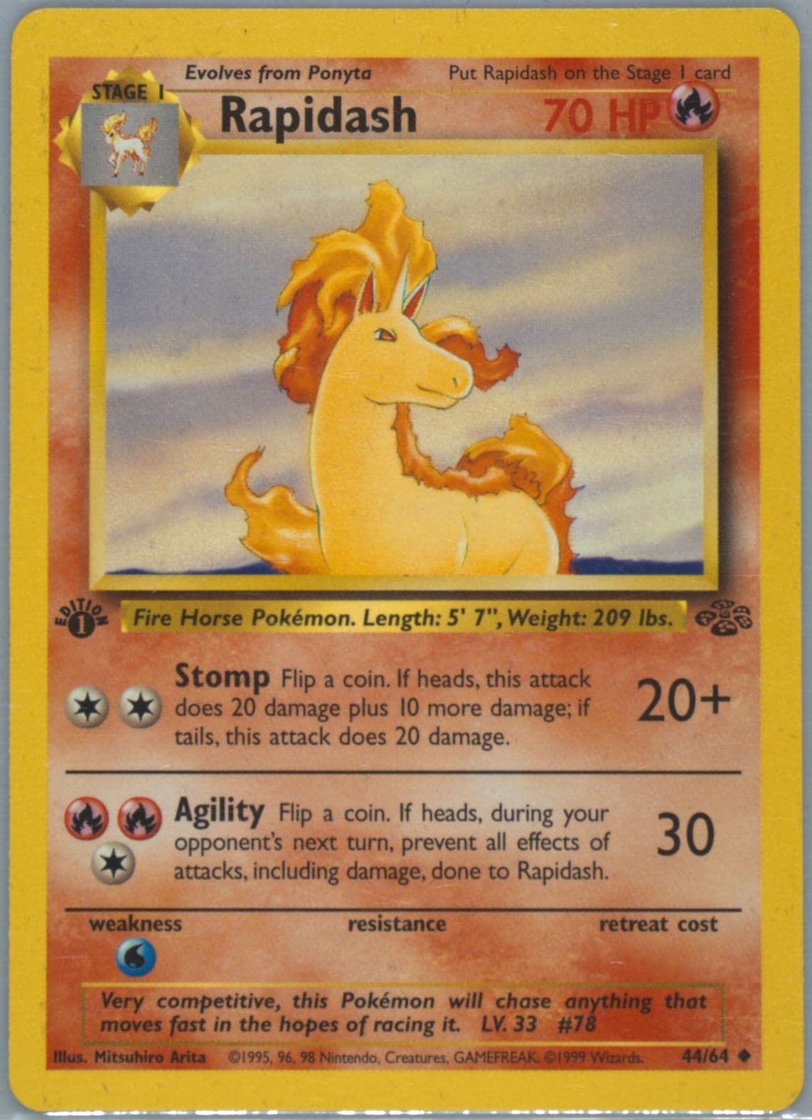 Rapidash 1st Edition (44) 1999 Pokemon Jungle