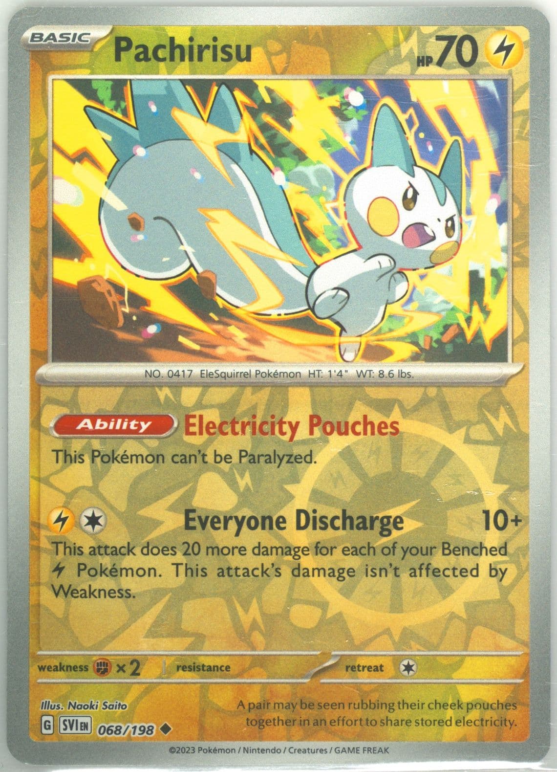 Pachirisu Reverse Holo (068) 2023 Pokemon German Svi de-Scarlet & Violet