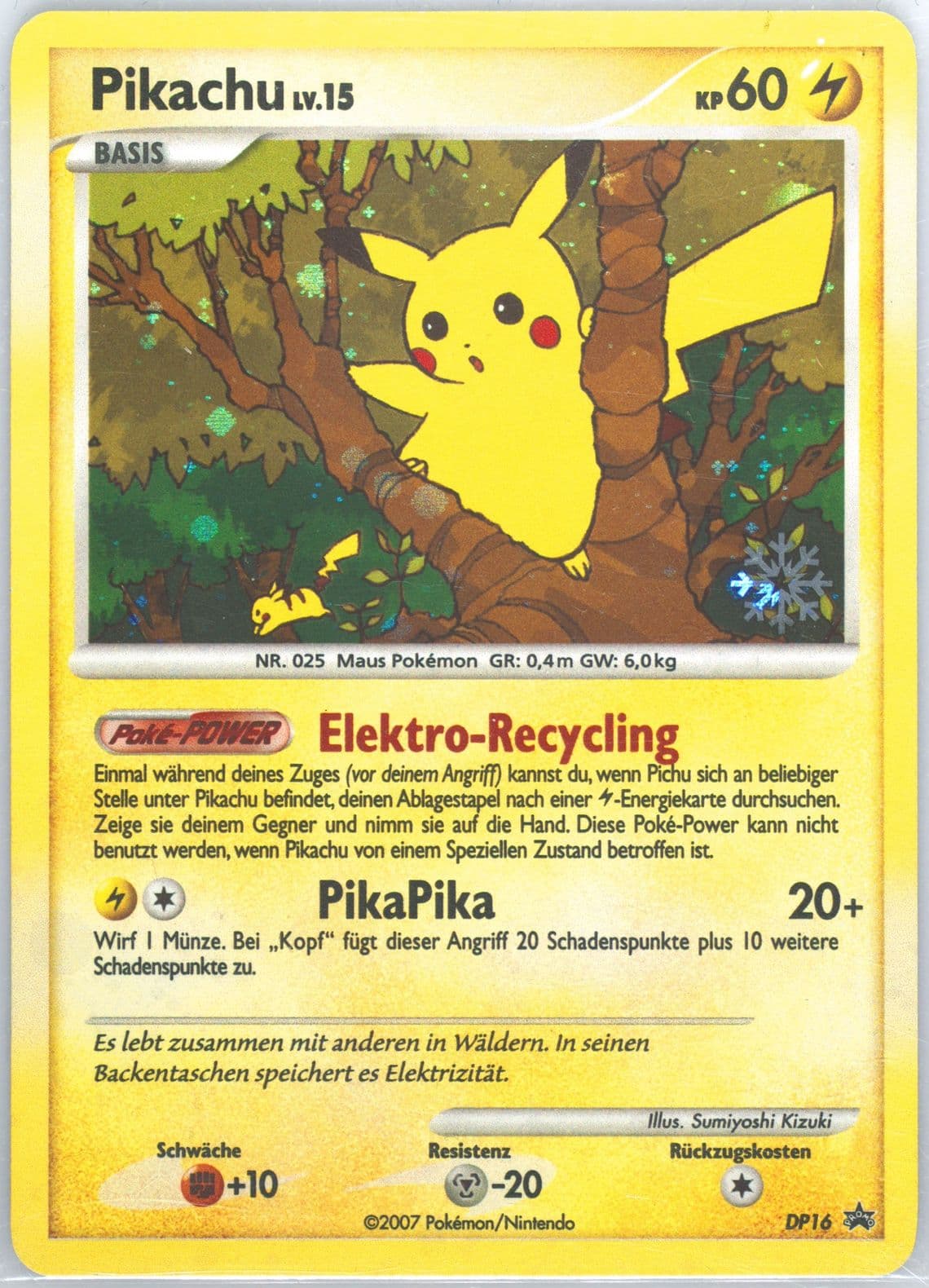 Pikachu-Holo Countdown Calendar-German (DP16) 2008 Pokemon Diamond & Pearl Black Star Promo