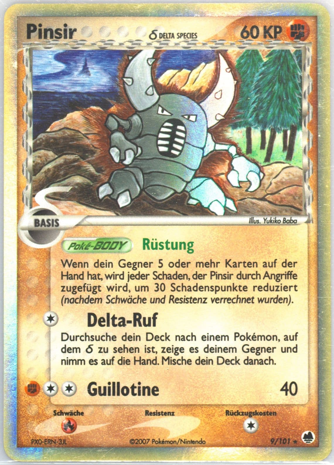 Pinsir-Holo German (9) 2006 Pokemon EX Dragon Frontiers