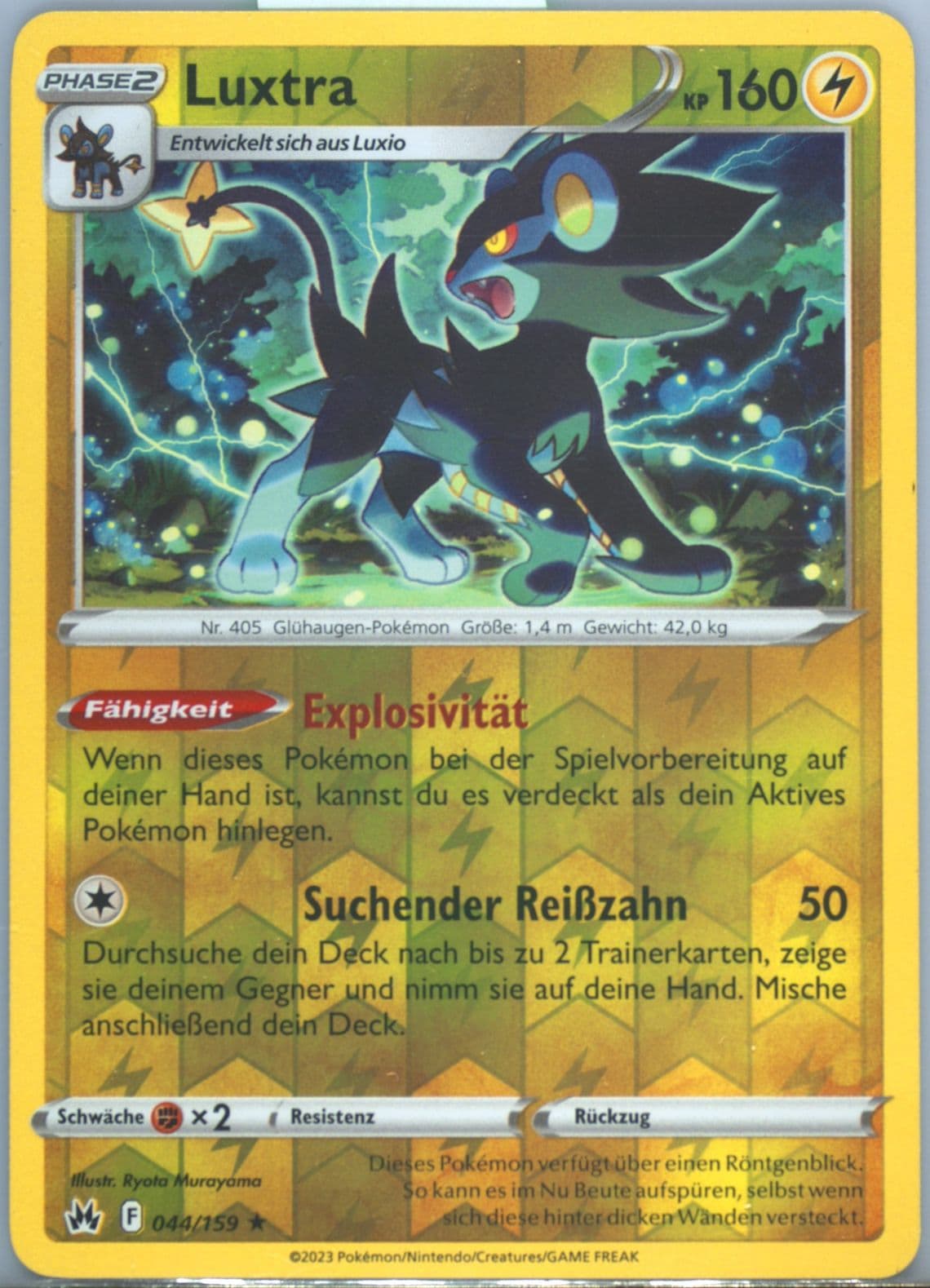 Luxtra-Reverse Foil German (044) 2023 Pokemon Sword and Shield Crown Zenith