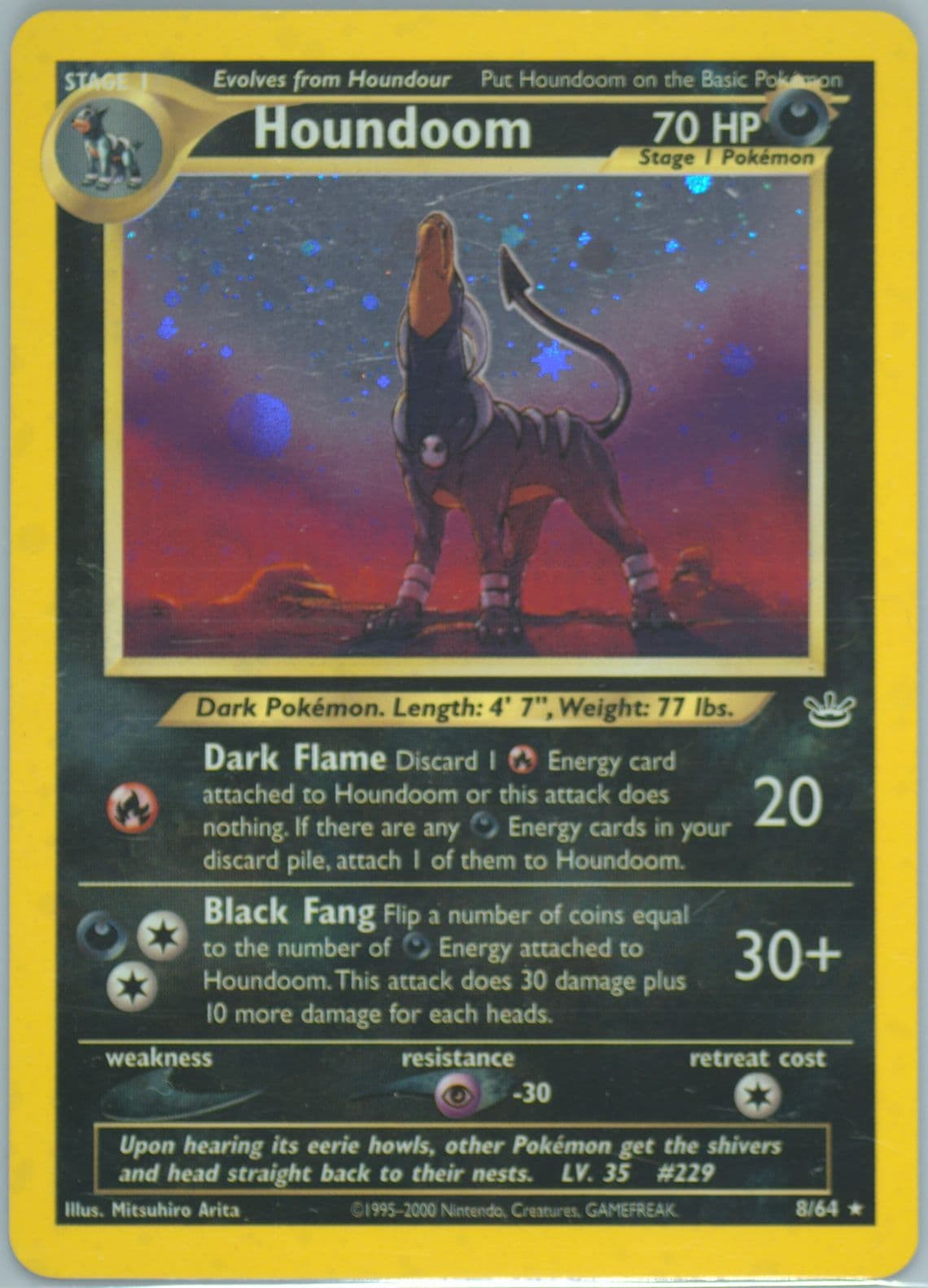 Houndoom-Holo Double Holo Error (8) 2001 Pokemon Neo Revelation