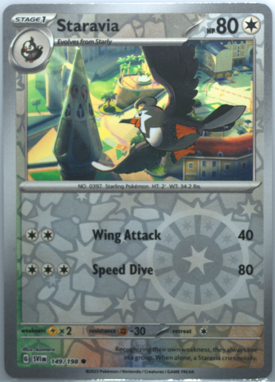 Staravia Reverse Holo (149) 2023 Pokemon Svi EN-Scarlet & Violet