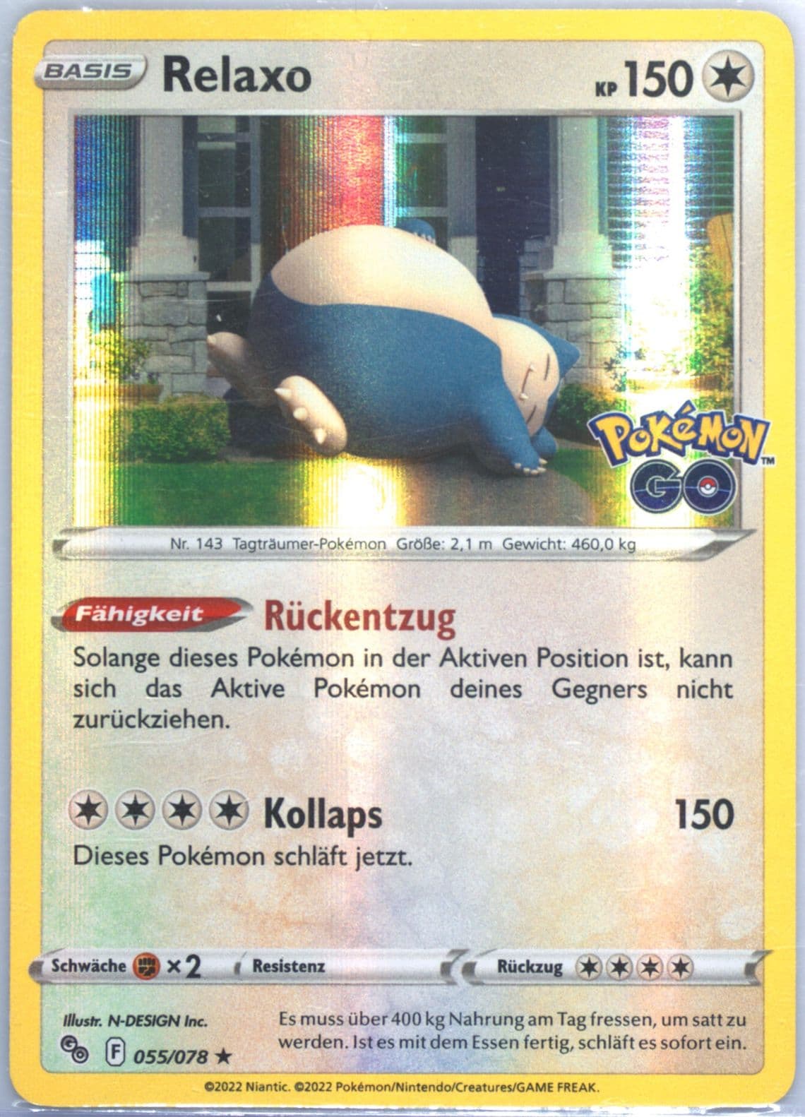 Relaxo-Holo German (055) 2022 Pokemon Go