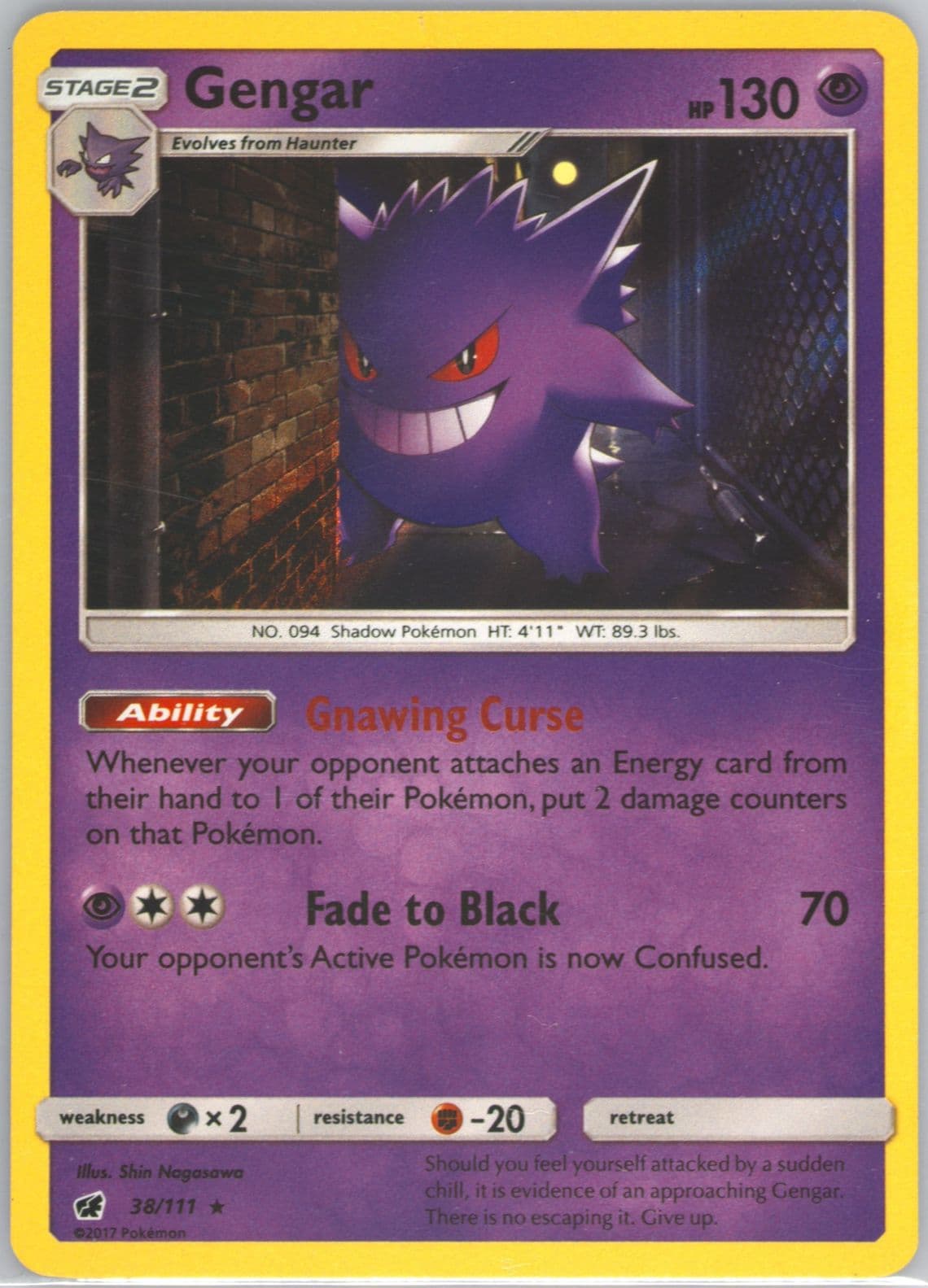 Gengar-Holo (38) 2017 Pokemon Sun & Moon Crimson Invasion