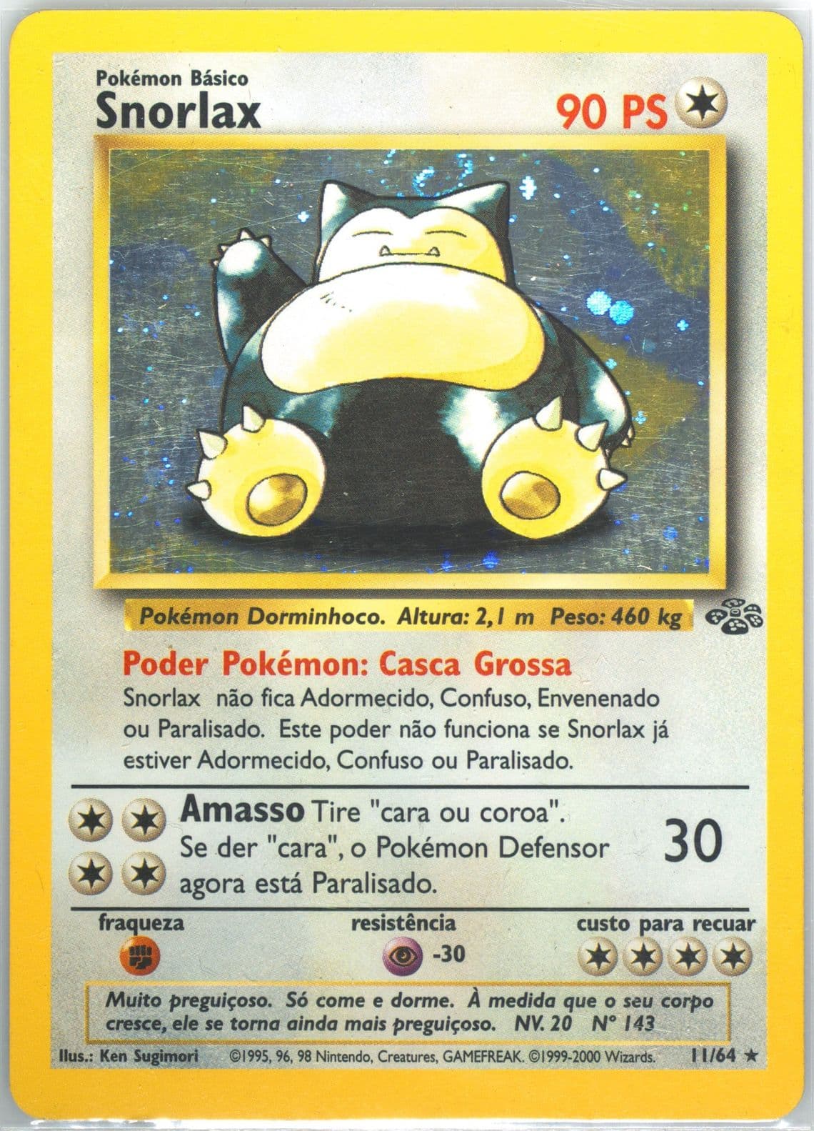 Snorlax-Holo (11) 2000 Pokemon Portuguese Jungle