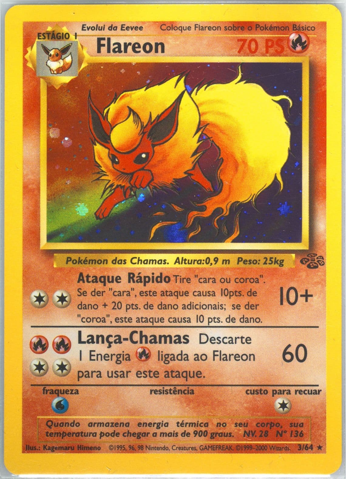 Flareon-Holo (3) 2000 Pokemon Portuguese Jungle