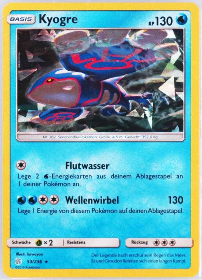 Kyogre-Holo Cracked Ice-German (53) 2019 Pokemon Sun & Moon Cosmic Eclipse