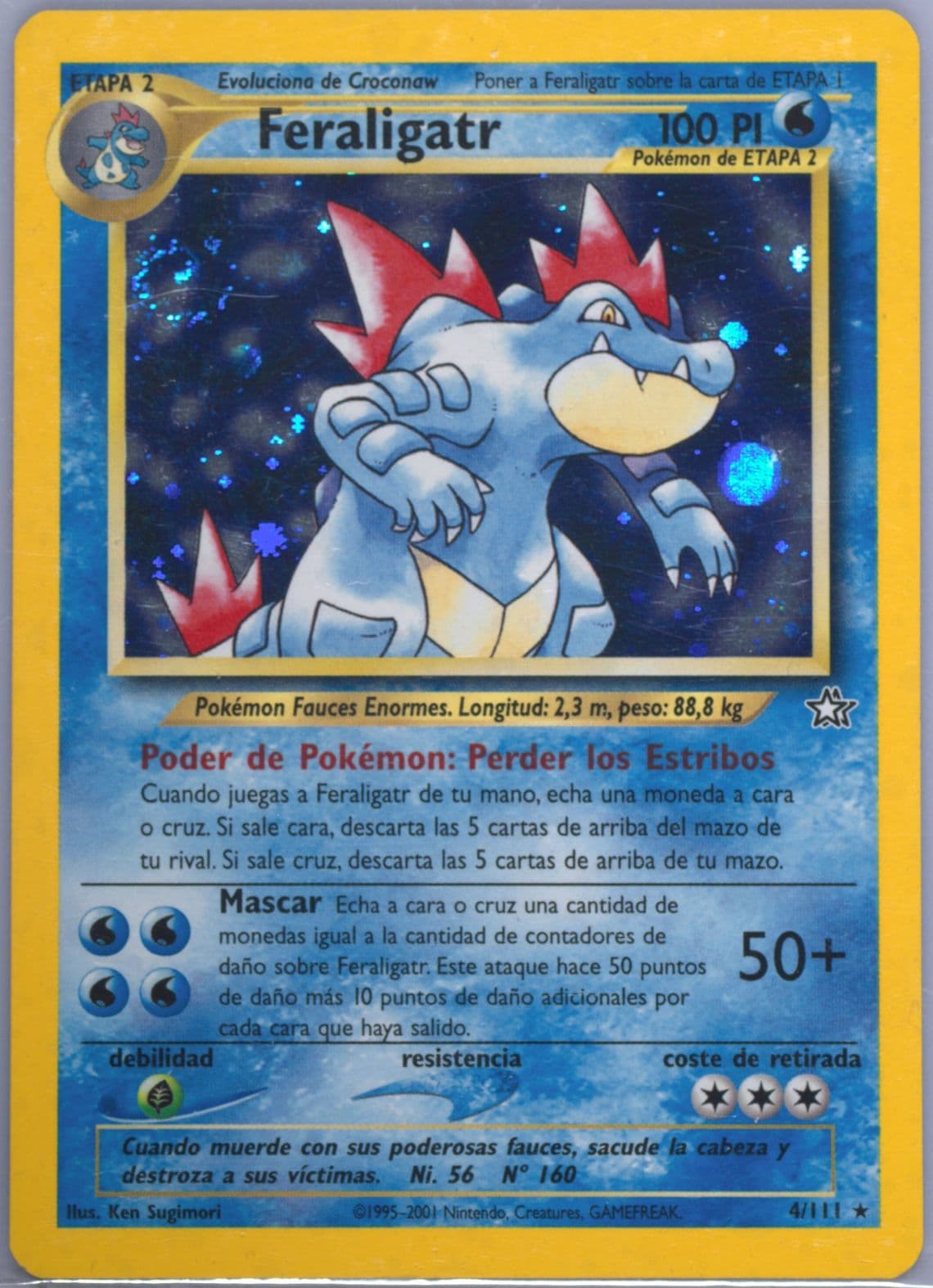 Feraligatr-Holo (4) 2001 Pokemon Spanish Neo Genesis