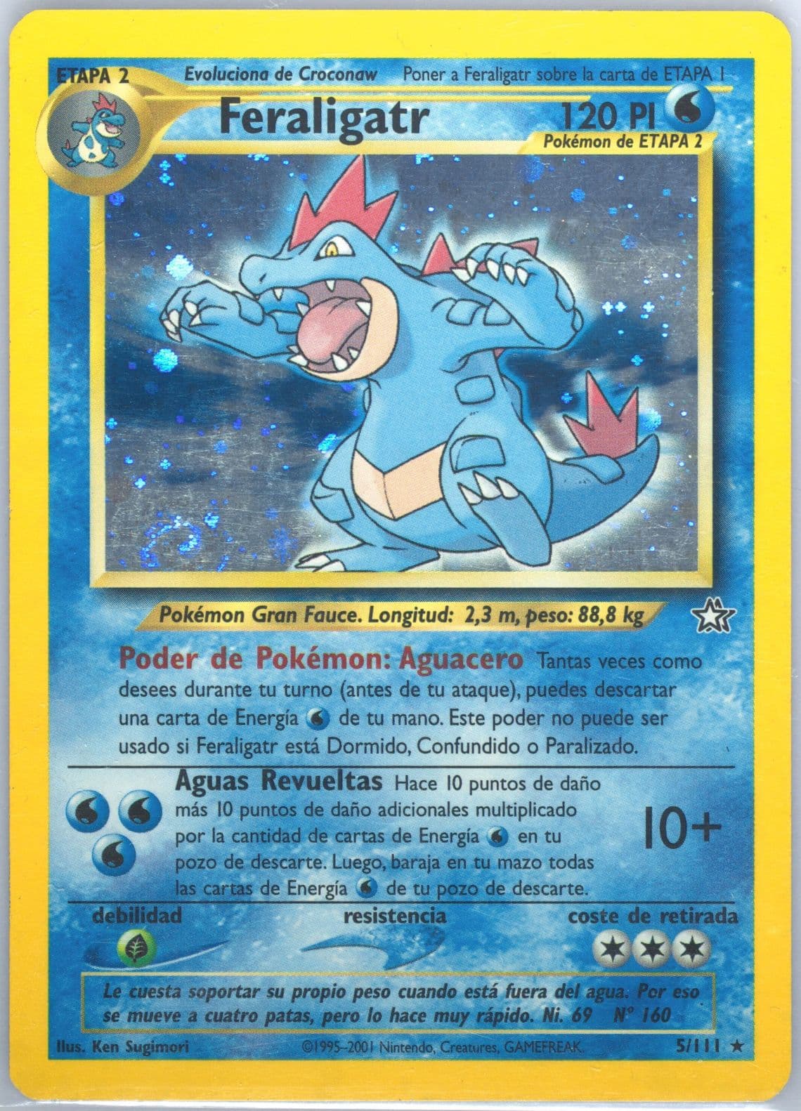 Feraligatr-Holo (5) 2001 Pokemon Spanish Neo Genesis