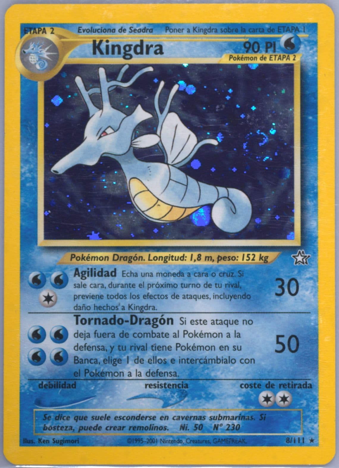 Kingdra-Holo (8) 2001 Pokemon Spanish Neo Genesis