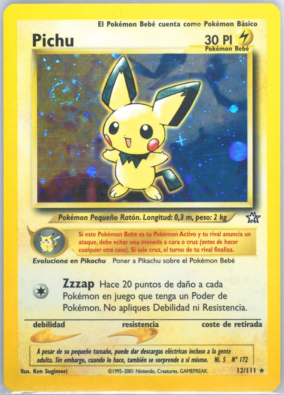 Pichu-Holo (12) 2001 Pokemon Spanish Neo Genesis