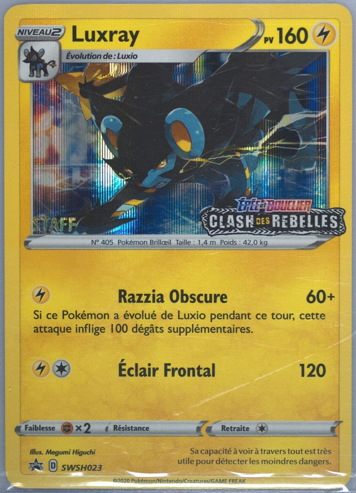 Luxray-Holo Prerelease-Staff-French (023) 2020 Pokemon Swsh Black Star Promo