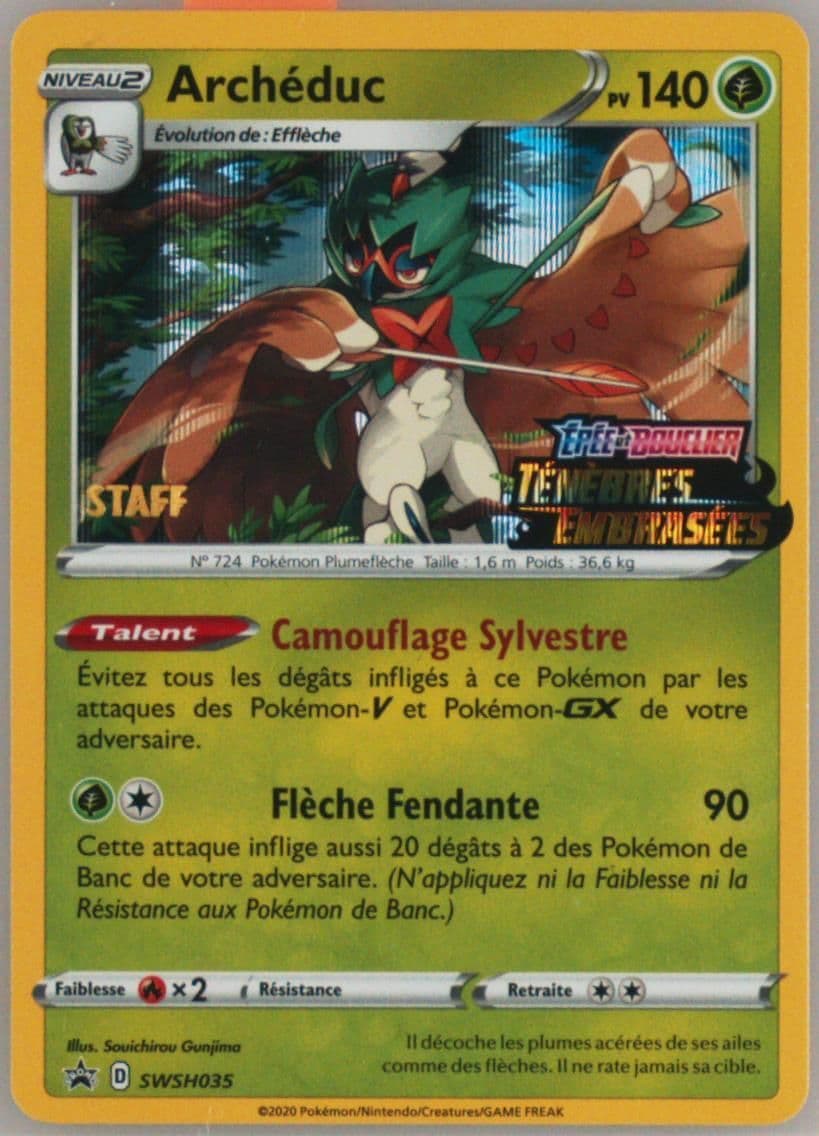 Archeduc-Holo Prerelease-Staff-French (035) 2020 Pokemon Swsh Black Star Promo