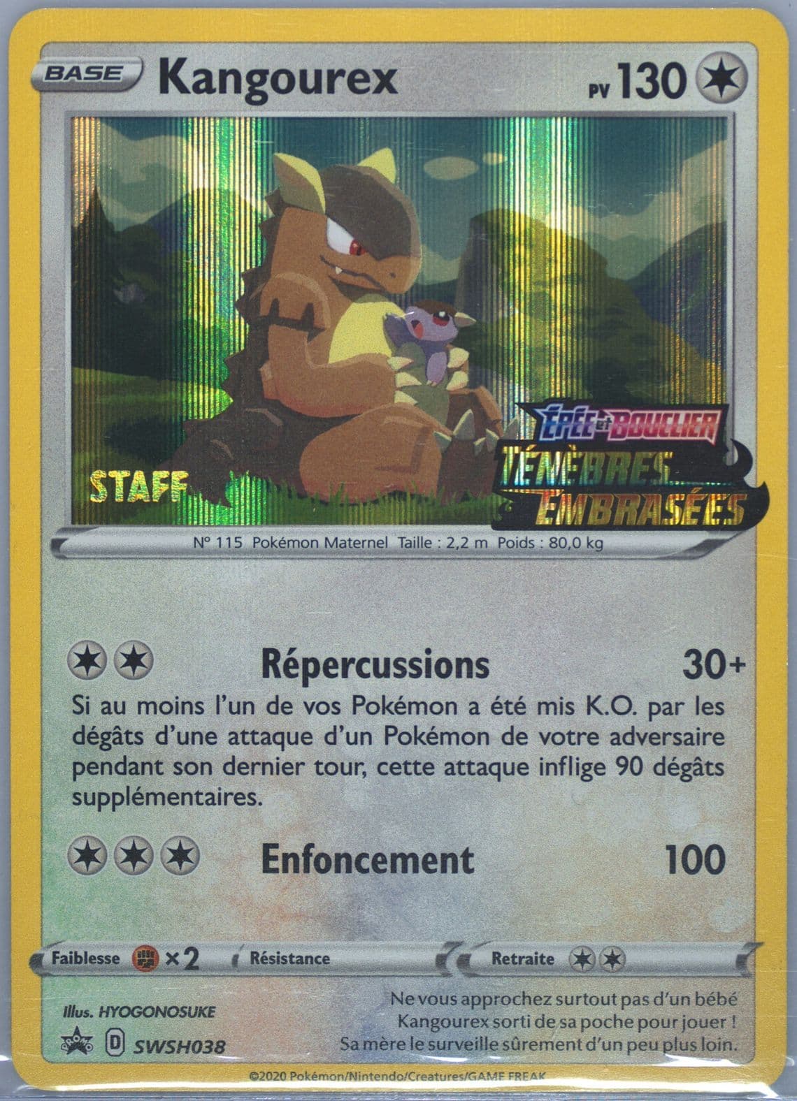Kangourex-Holo Prerelease-Staff-French (038) 2020 Pokemon Swsh Black Star Promo