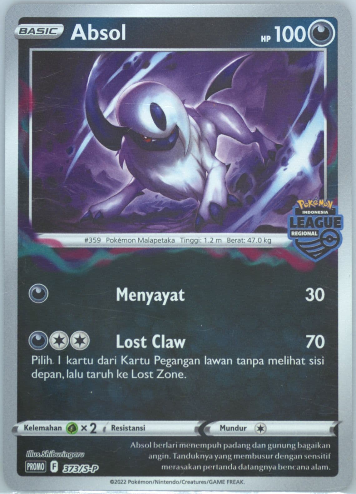 Absol Regional League Indonesia 2022-Participation (373) 2022 Pokemon Indonesian S Promo