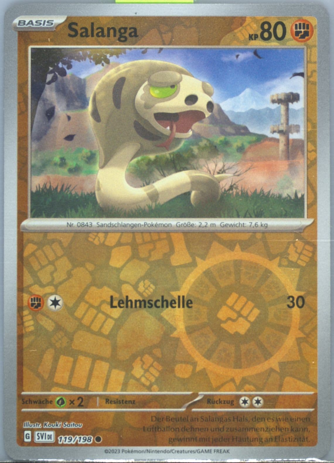 Silicobra Reverse Holo (119) 2023 Pokemon German Svi de-Scarlet & Violet