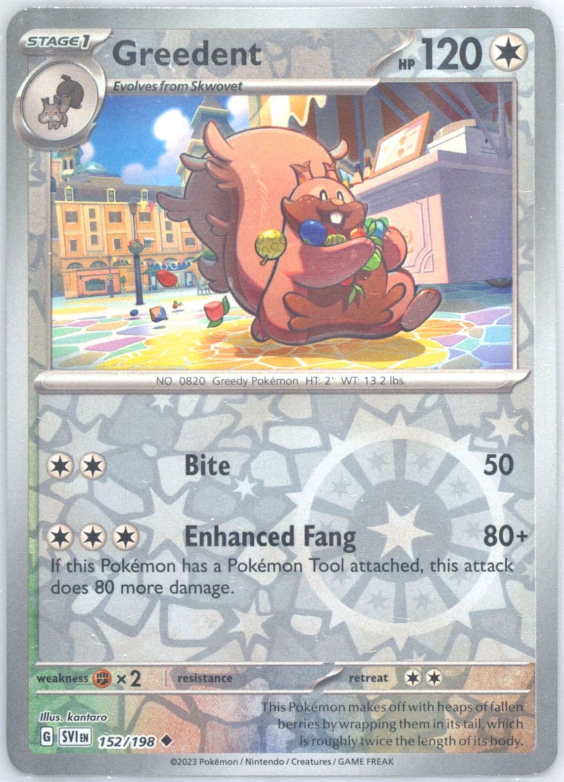 Greedent Reverse Holo (152) 2023 Pokemon Svi EN-Scarlet & Violet