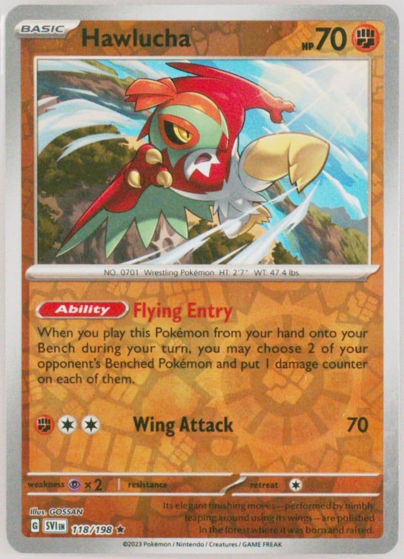 Hawlucha Reverse Holo (118) 2023 Pokemon Svi EN-Scarlet & Violet