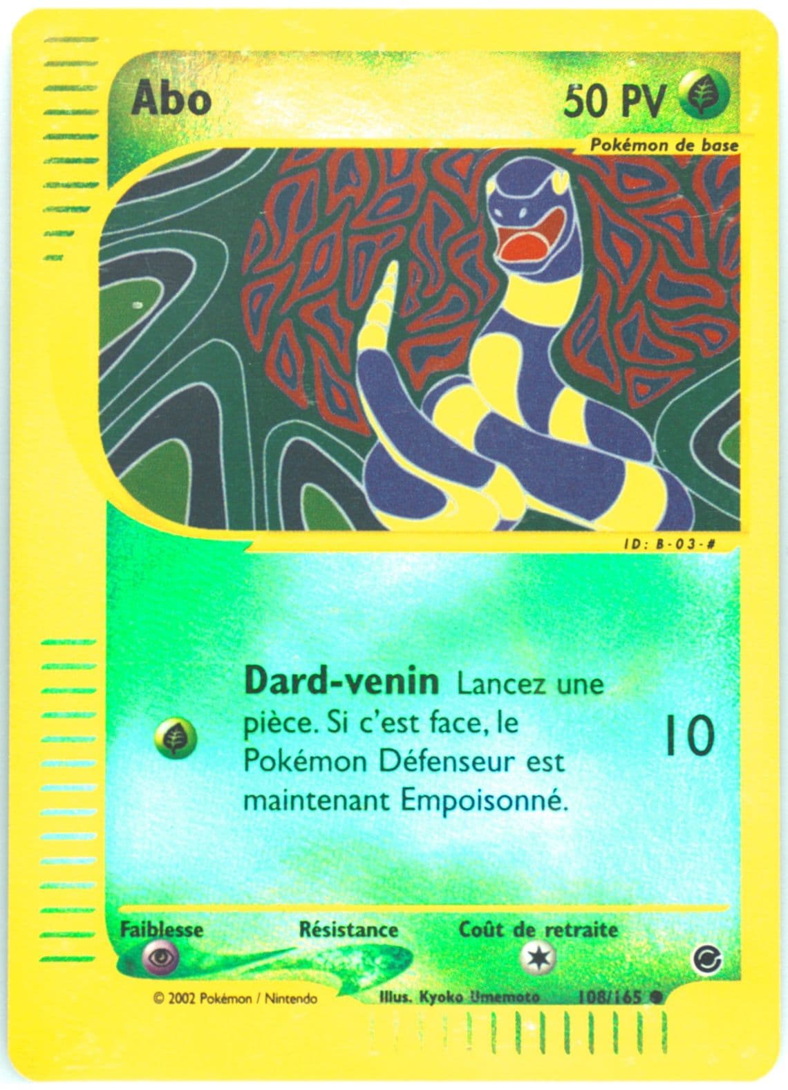 Abo-Reverse Foil (108) 2003 Pokemon French Expedition