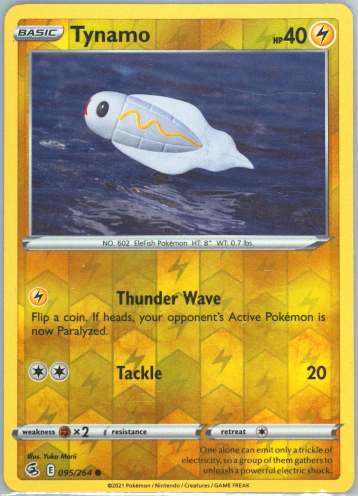 Tynamo-Reverse Foil (095) 2021 Pokemon Sword & Shield Fusion Strike