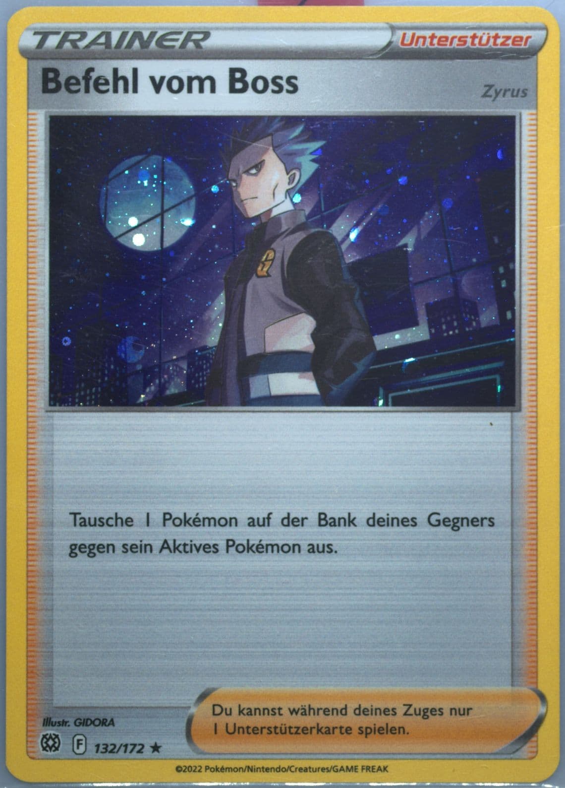 Befehl Vom Boss-Holo Cyrus Premium Tournament Collection-German (132) 2023 Pokemon Swsh Black Star Promo