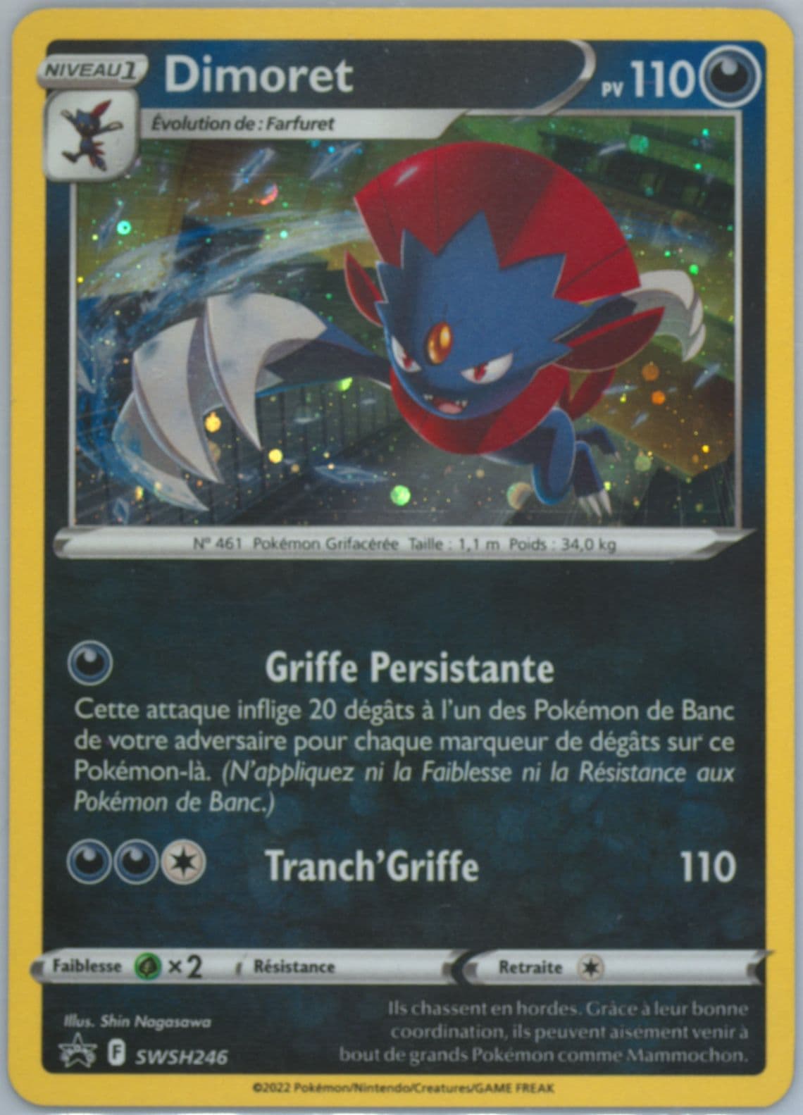 Weavile-Holo Lost Origin Three Pack Blisters-French (246) 2022 Pokemon Swsh Black Star Promo